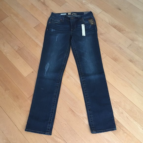 Kut from the Kloth SAMMIE Straight Leg Blue Jeans Distressed Straight Leg - Picture 3 of 16